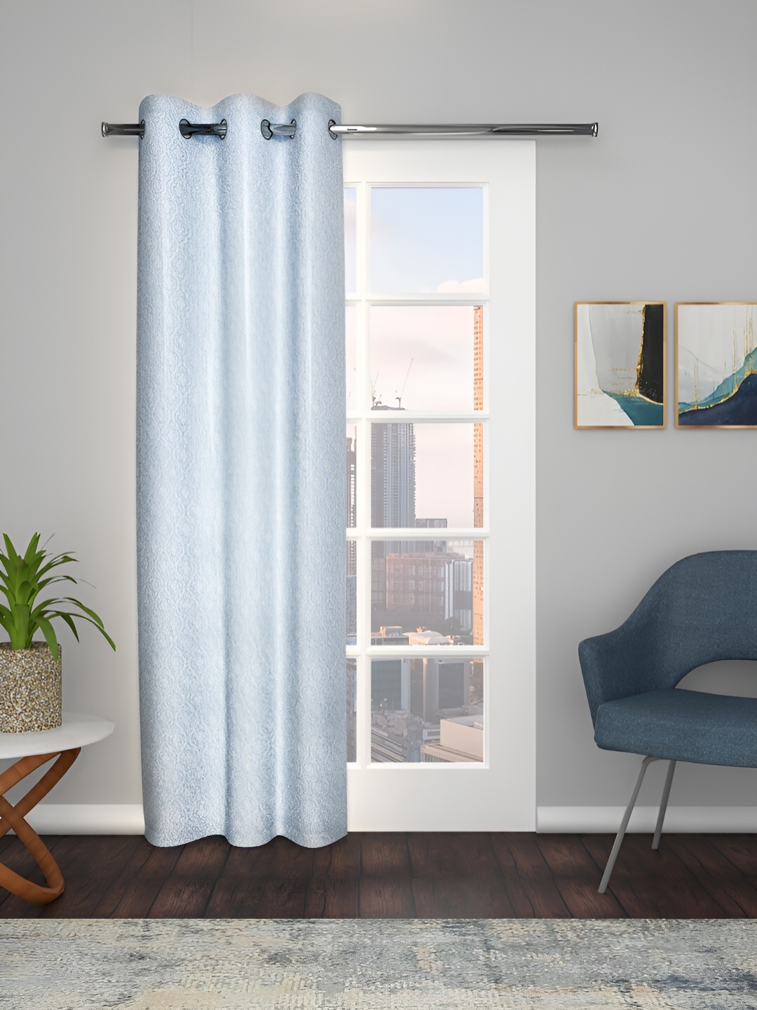 

THE CONVERSION Grey Abstract Jacquard Long Door Curtain