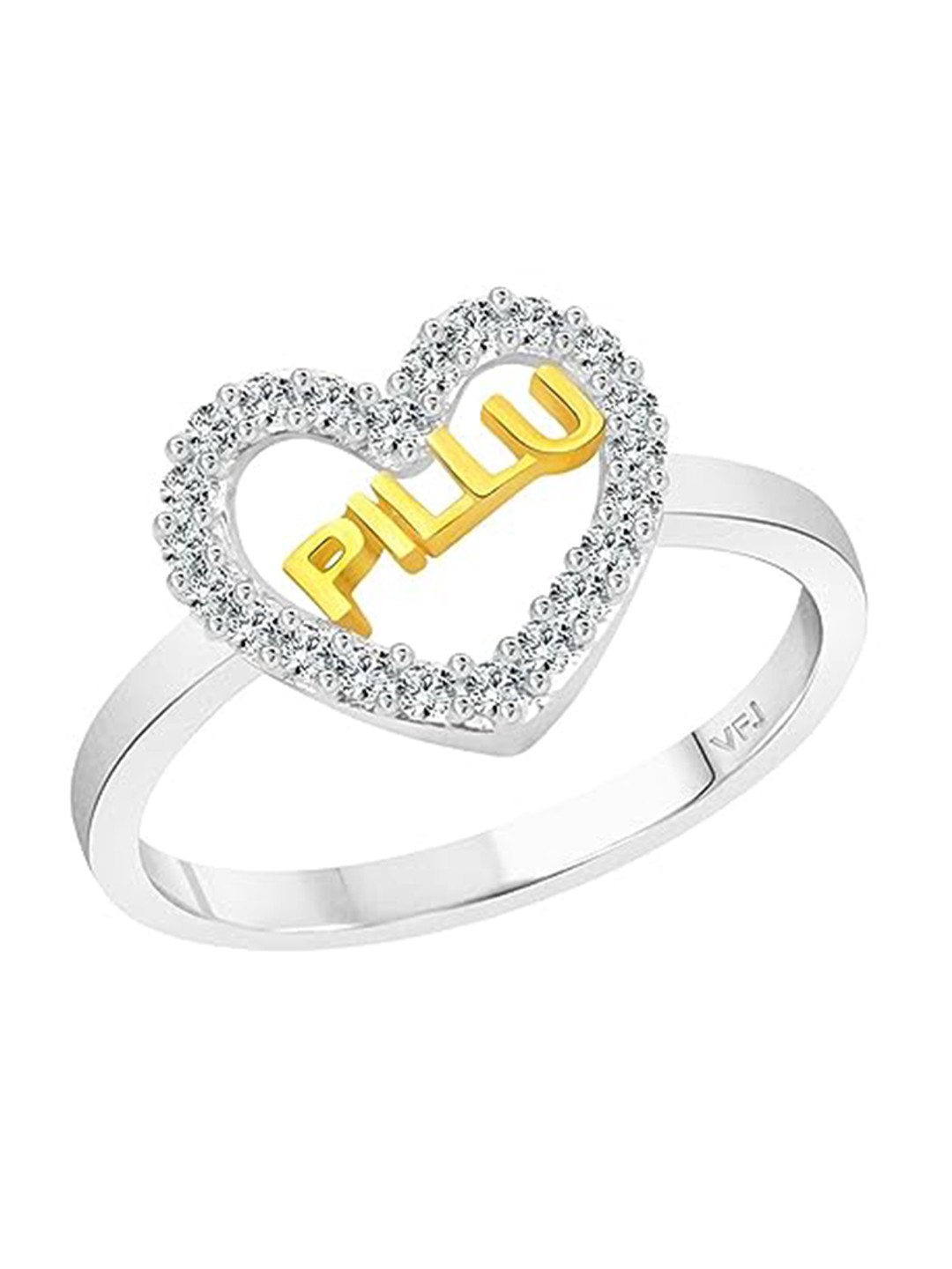 

Vighnaharta Rhodium-Plated CZ-Studded Finger Ring With Ring Box, Silver