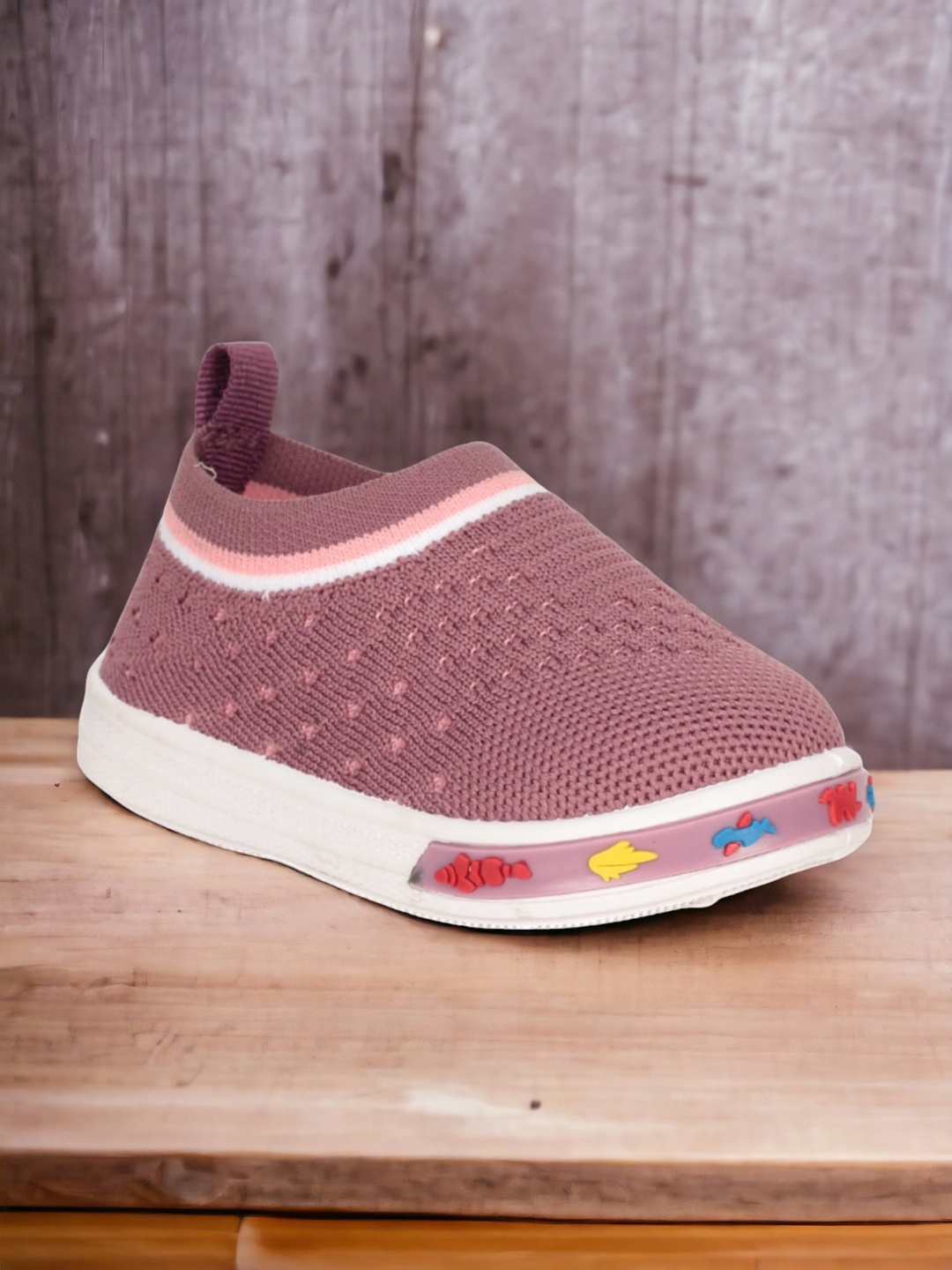 

Lil Lollipop Kids Perforations Slip-On Sneakers, Mauve