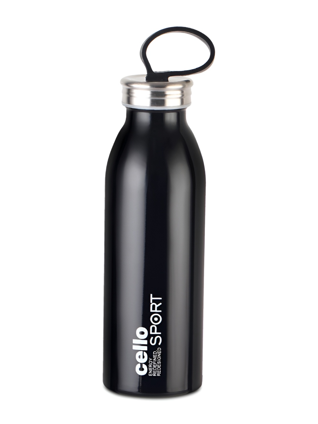 

Cello Black & Silver Stainless Steel Solid Double Wall Vacuum Water Bottle 550 ml