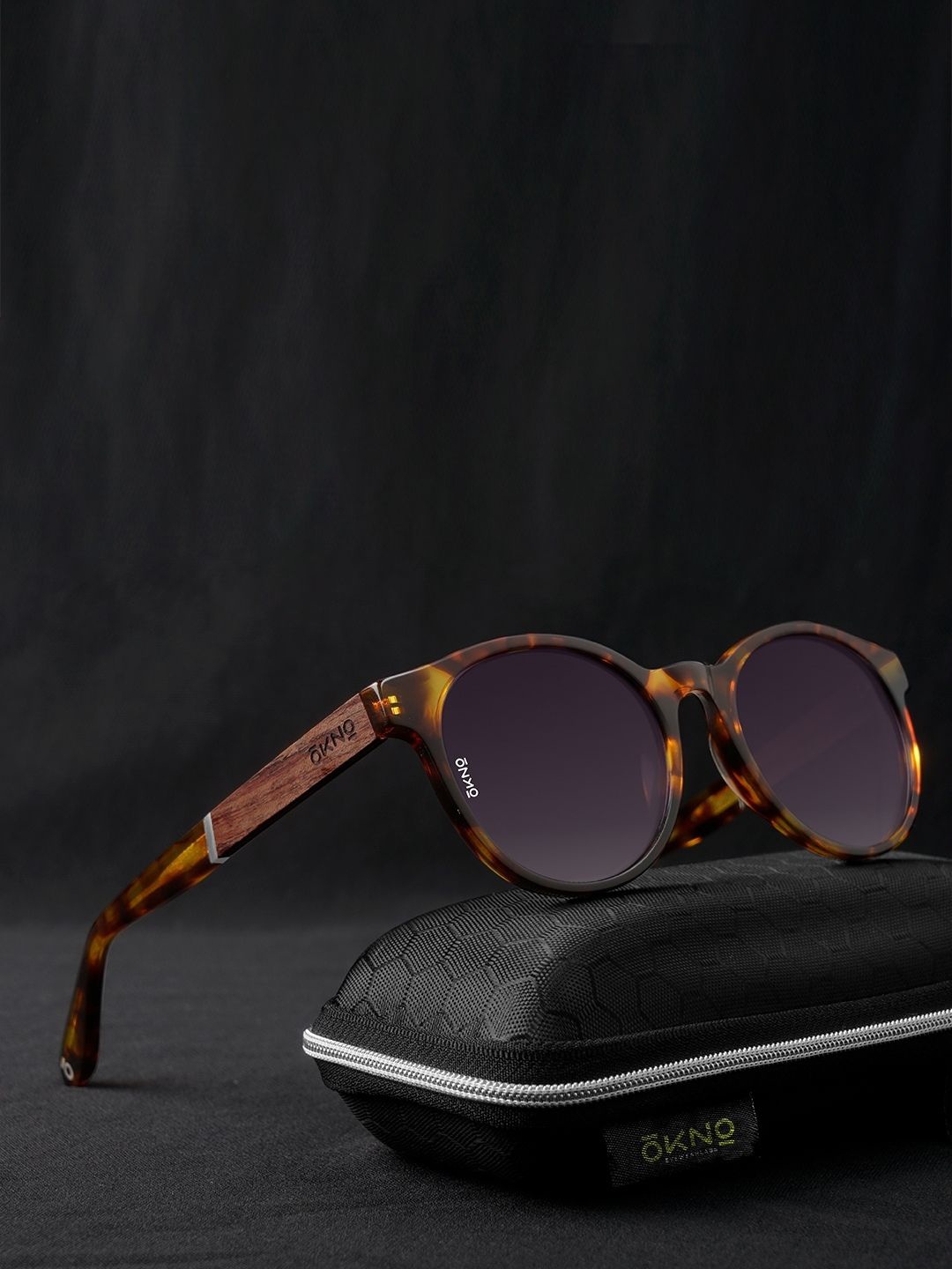 

OKNO Unisex Round Sunglasses with Polarised Lens OKIwaSC1, Purple