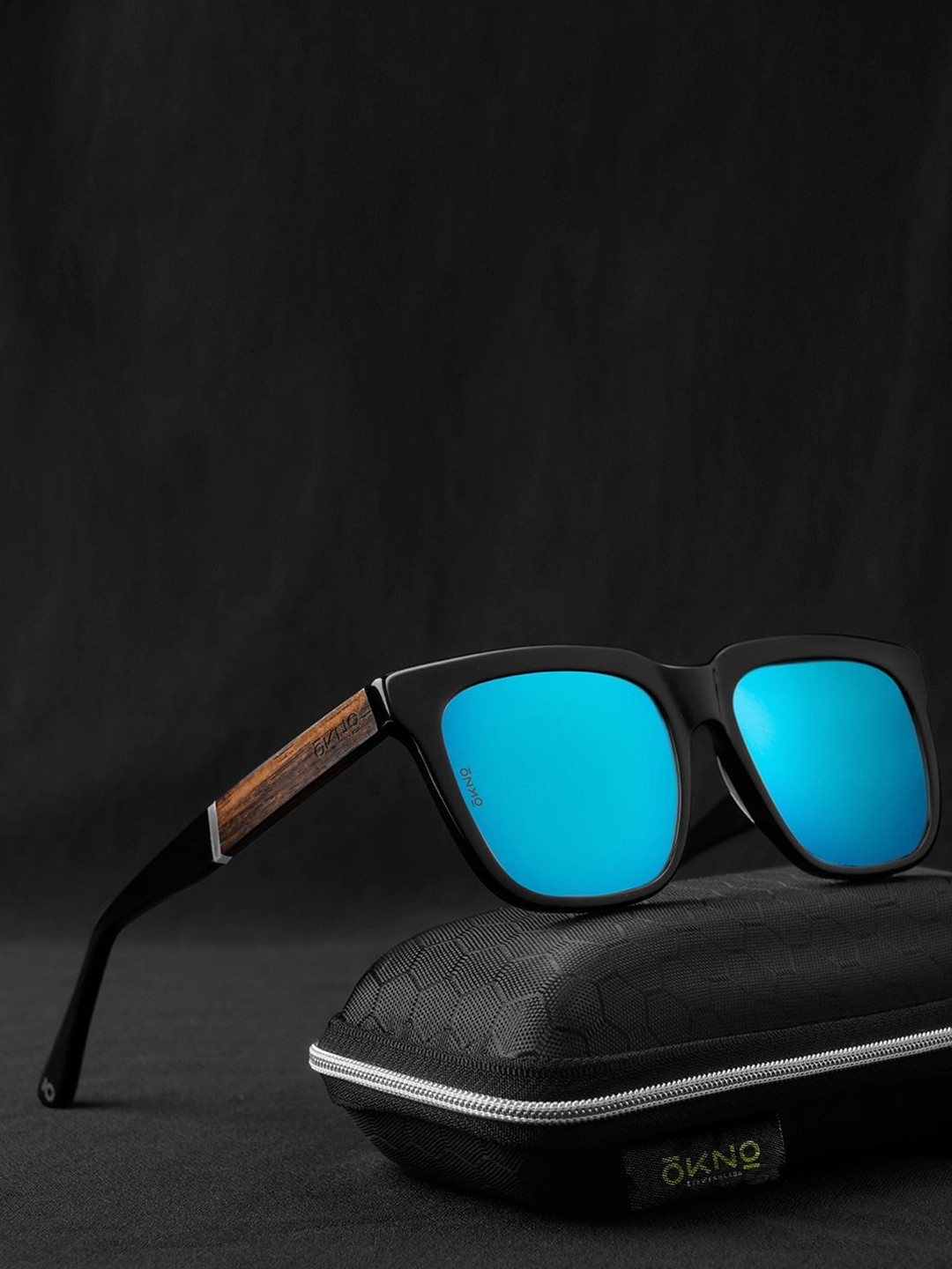 

OKNO Unisex Square Sunglasses with Polarised Lens OKSawaSC1, Blue