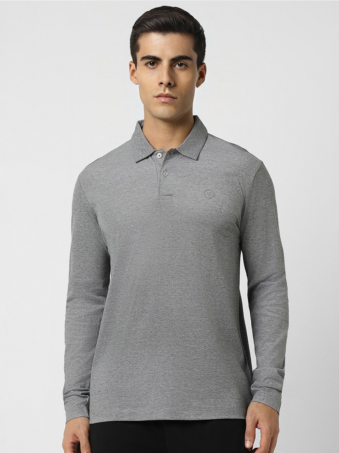 

Van Heusen Flex Polo Collar Slim Fit Cotton T-shirt, Grey