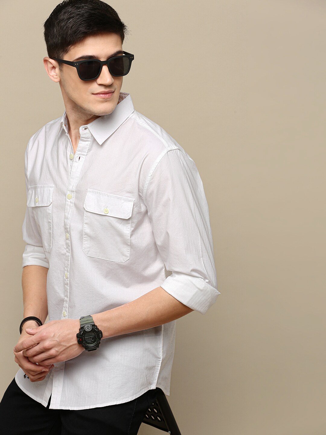 

INVICTUS Sport Slim Fit Cotton Casual Shirt, White