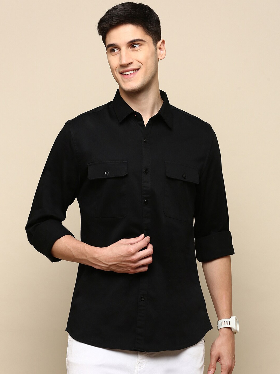 

INVICTUS Sport Slim Fit Cotton Casual Shirt, Black