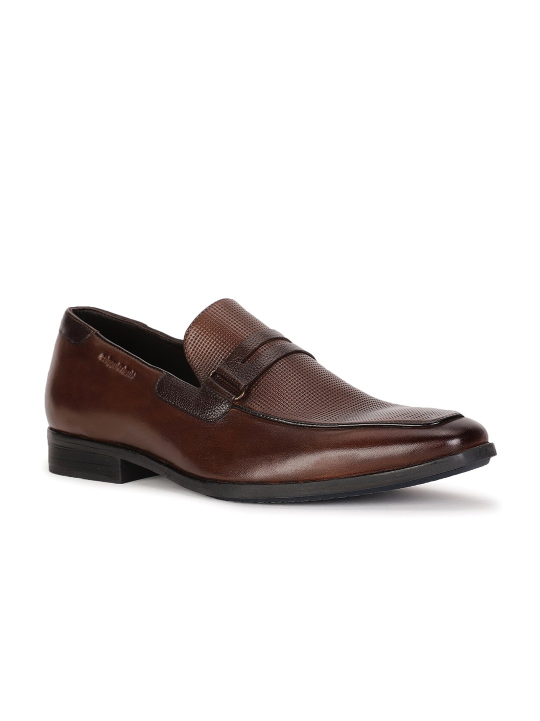 

Hush Puppies Men Textured Leather Slip-On Shoes, Brown