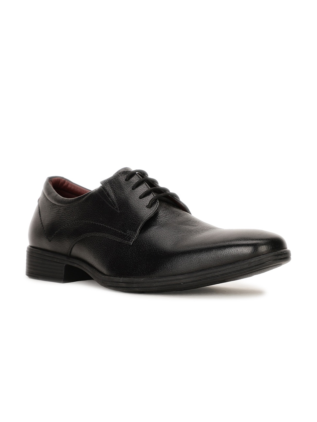 

Hush Puppies Men Textured Leather Formal Derbys, Black