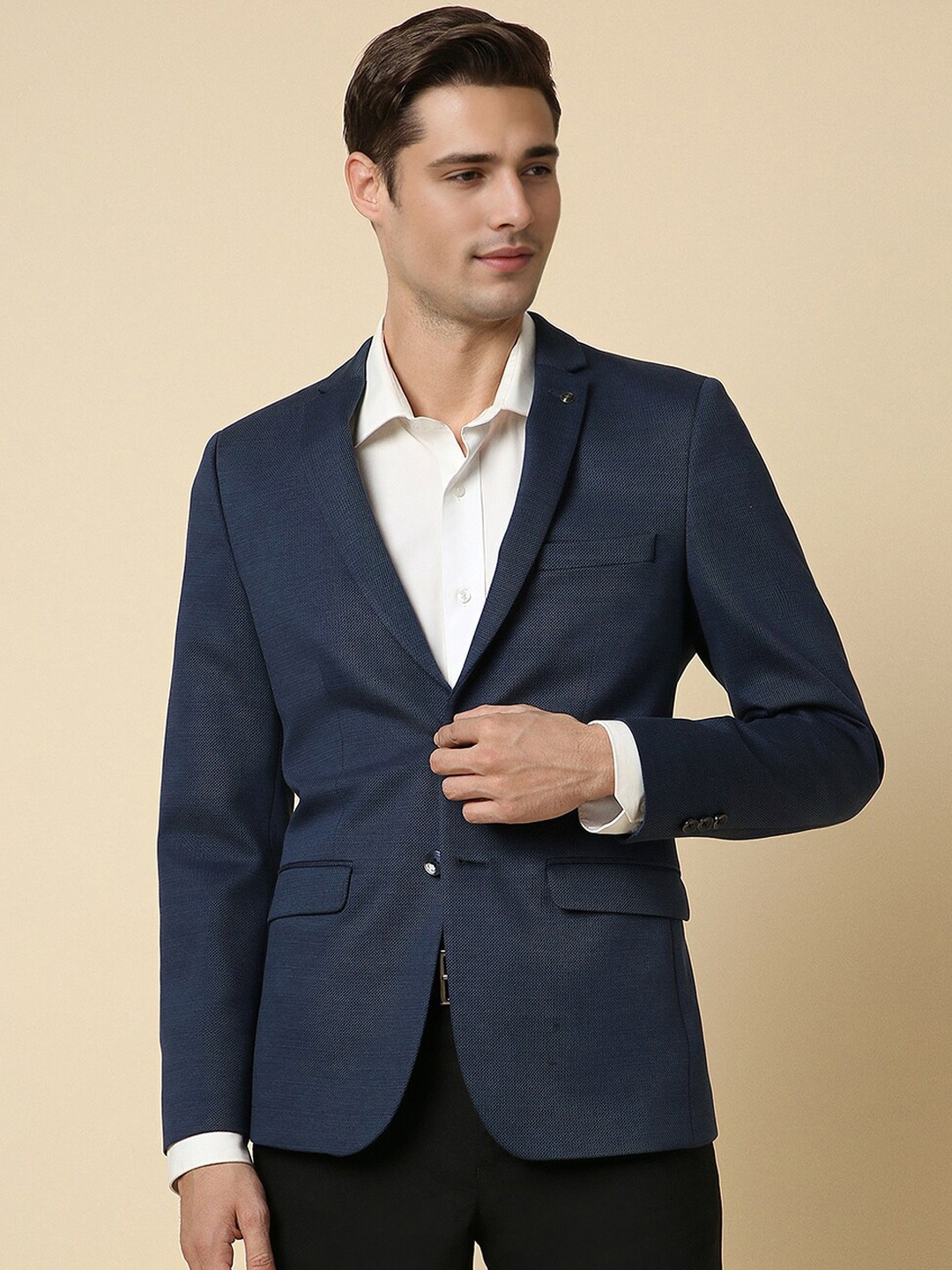 

Allen Solly Slim-Fit Single Breasted Blazer, Navy blue
