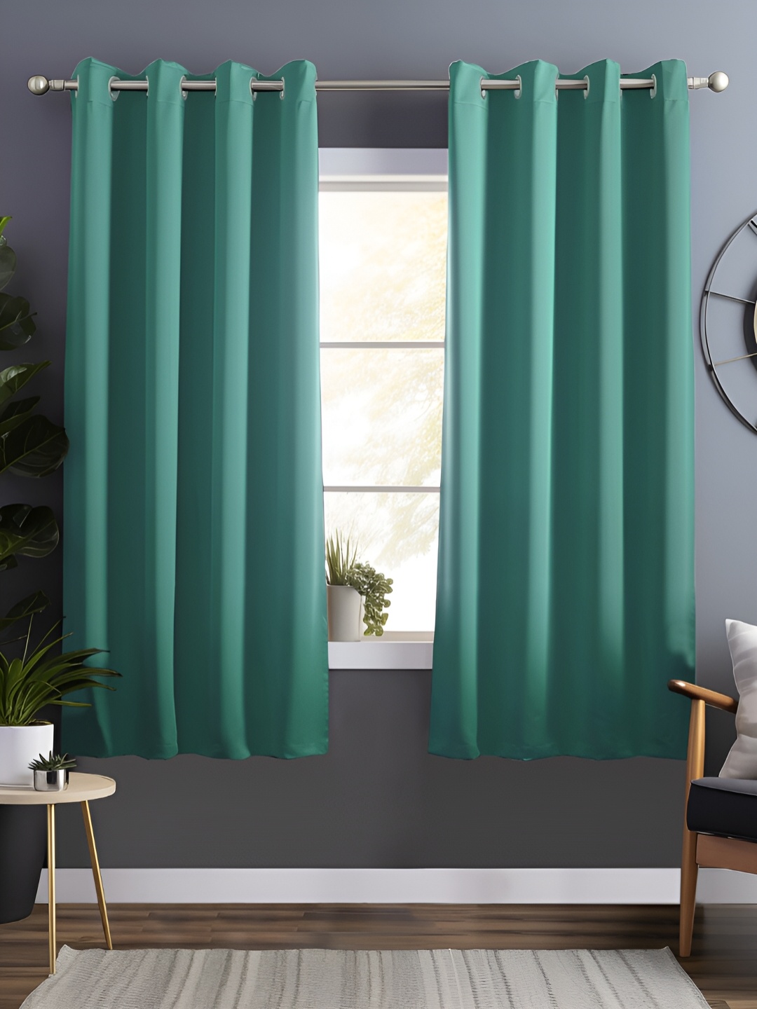 

Bedspun Lime Green 2 Pieces Black Out Window Curtain