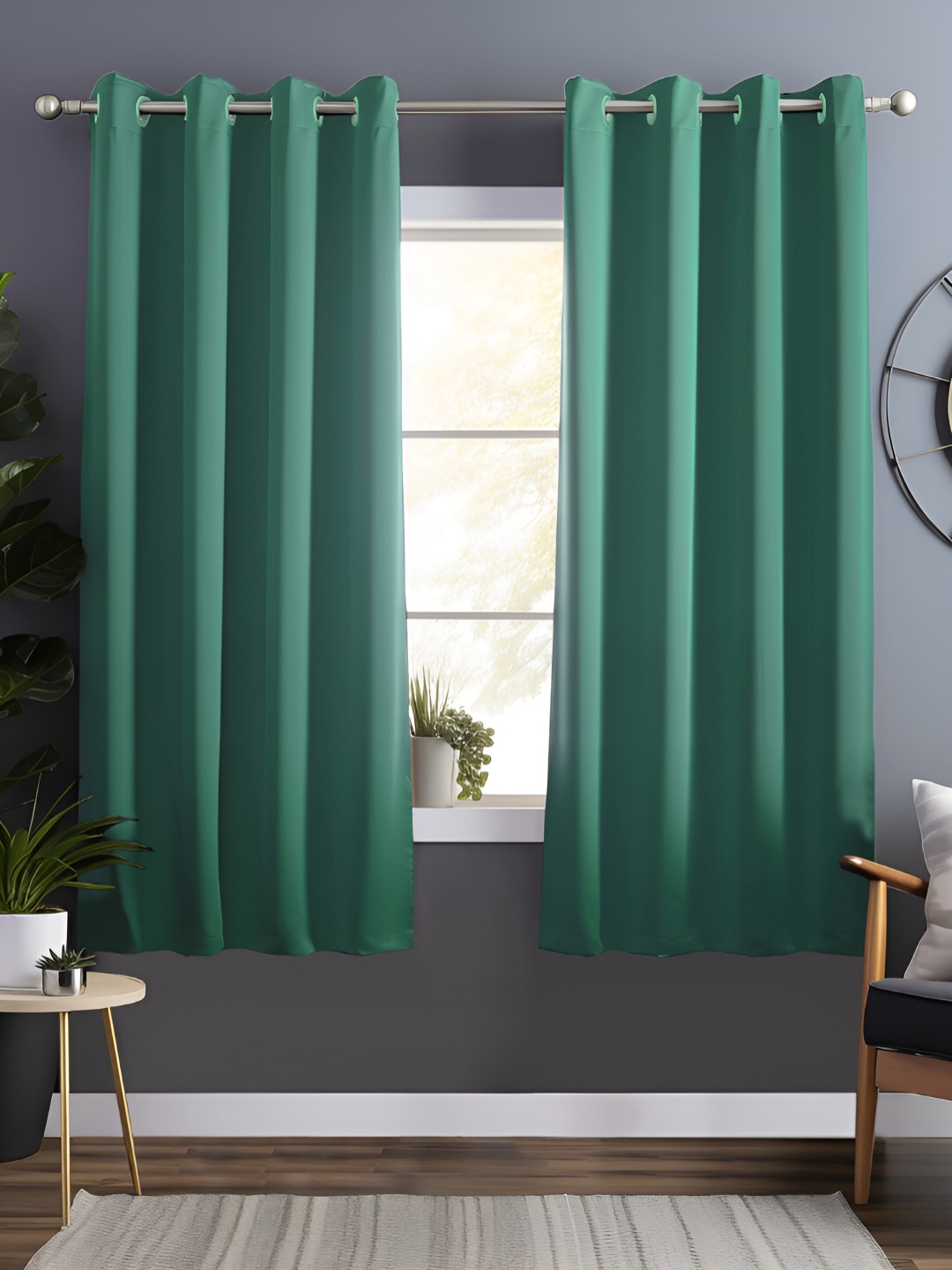 

Bedspun Teal 2 Pieces Black Out Window Curtain