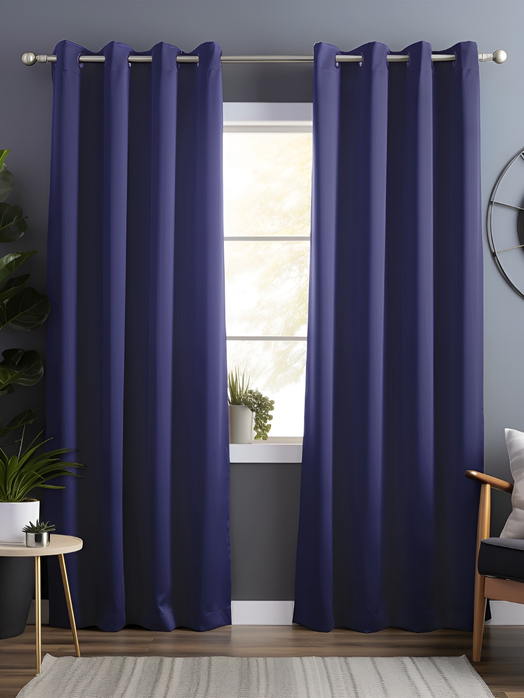 

Bedspun Violet 2 Pieces Black Out Door Curtain