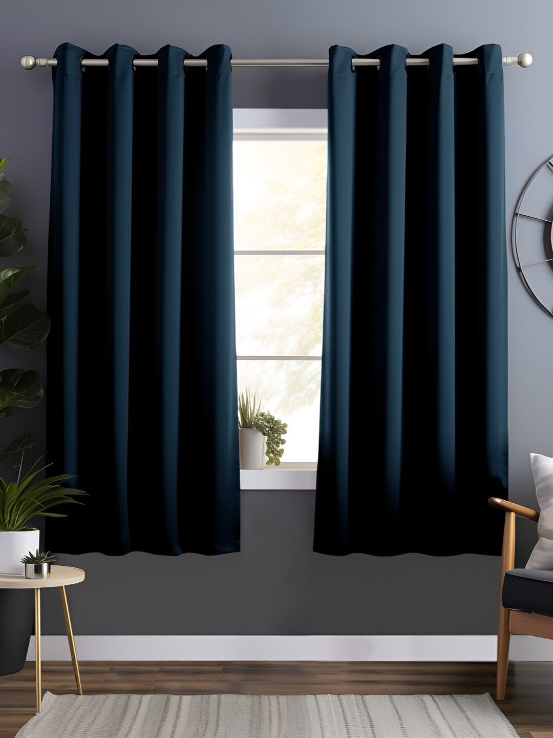 

Bedspun Turquoise Blue 2 Pieces Black Out Window Curtain