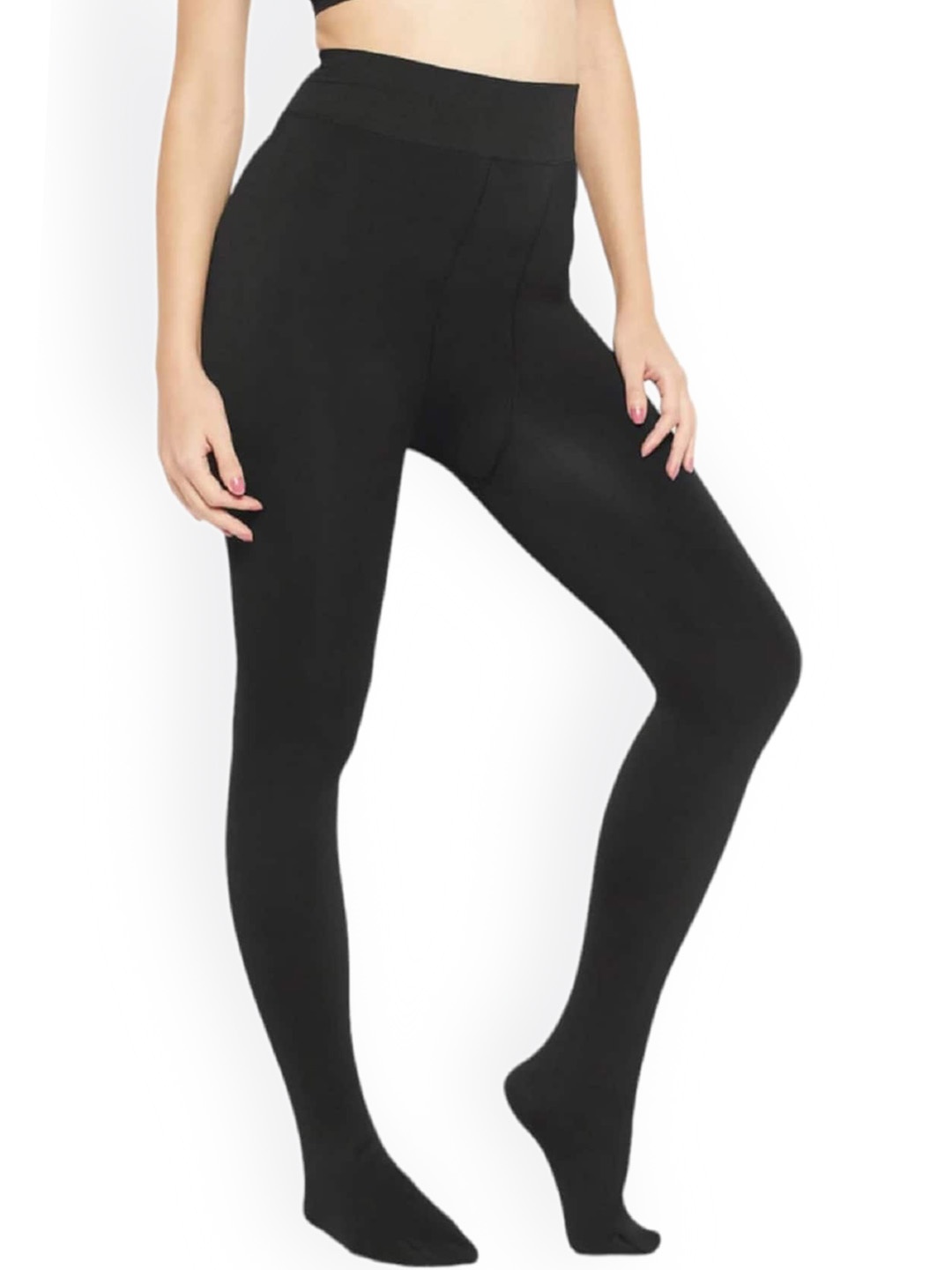 

BAESD Warm Thick Fur Soft Footed Stretchable Thermal Stockings, Black