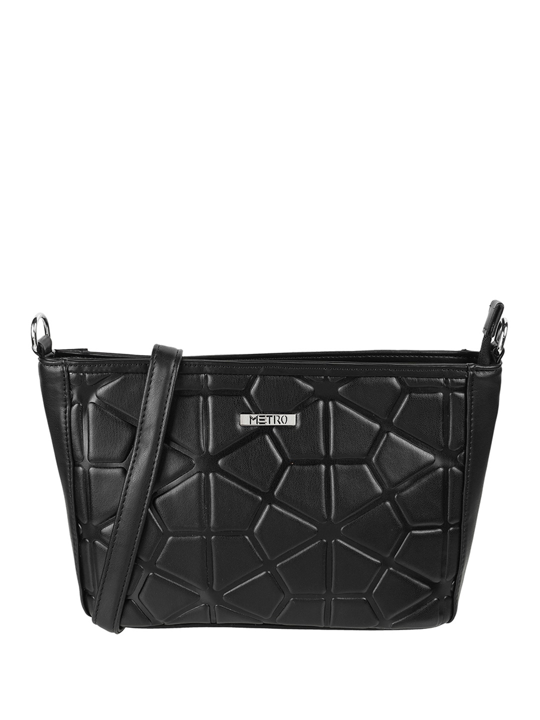 

Metro Textured Swagger Sling Bag, Black