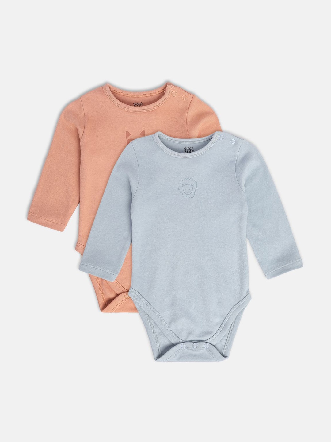 

MINI KLUB Infants Boys Pack Of 2 Pure Cotton Bodysuit, Blue