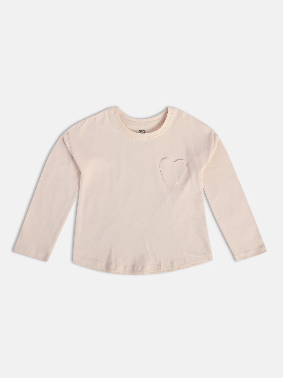 

MINI KLUB Girls Round Neck Cotton Knitted Top, Beige
