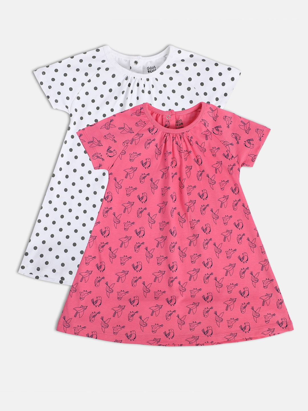 

MINI KLUB Infants Pack Of 2 Print A-Line Dresses, White