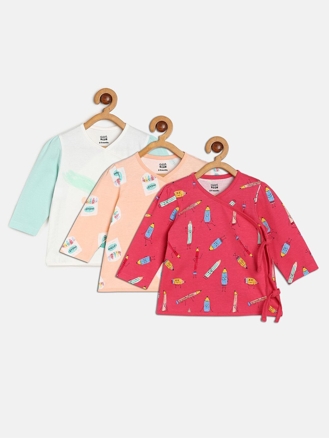 

MINI KLUB Girls Pack Of 3 Printed Cotton Vests, White