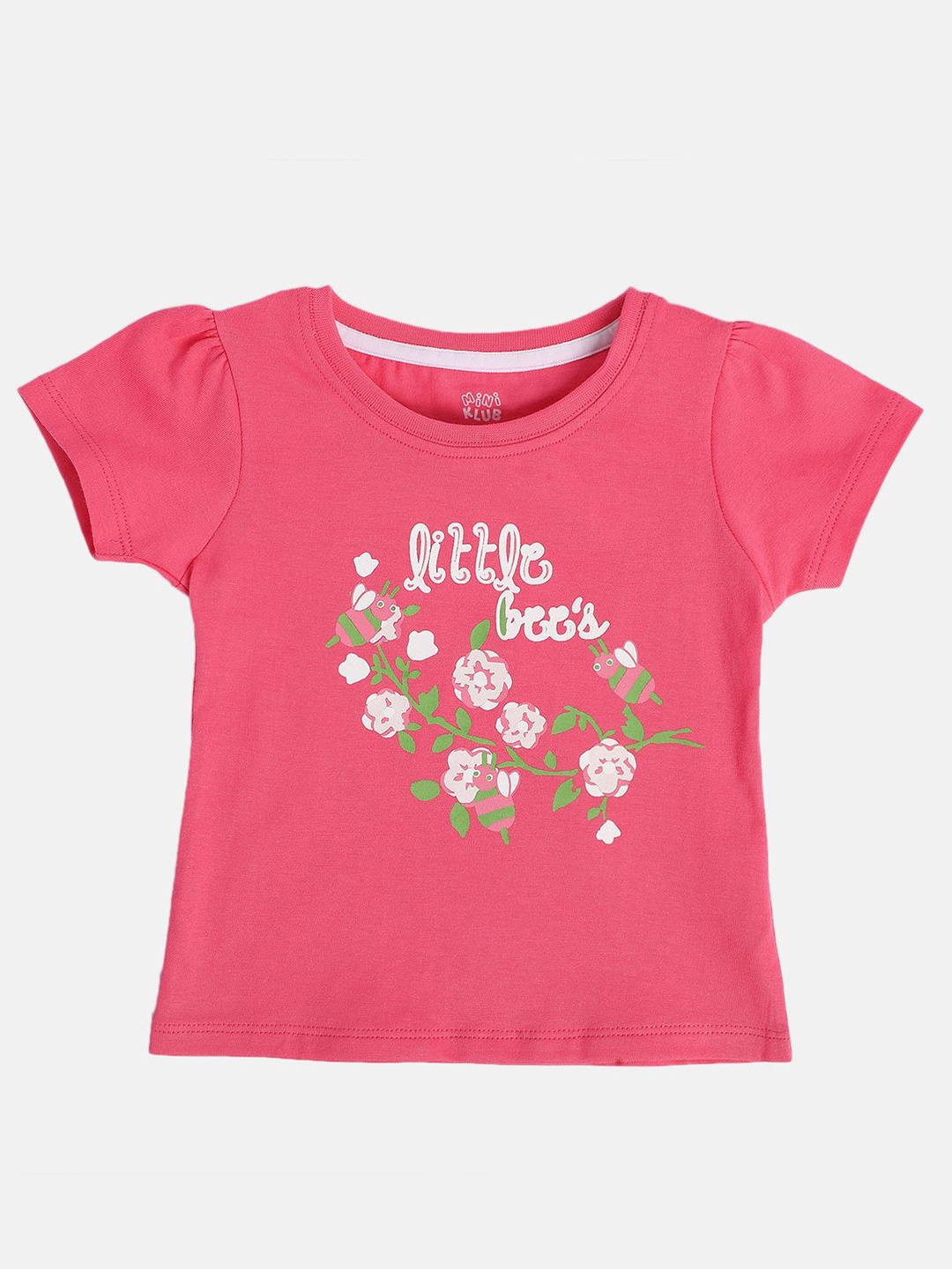 

MINI KLUB Girls Printed Cotton Top, Pink