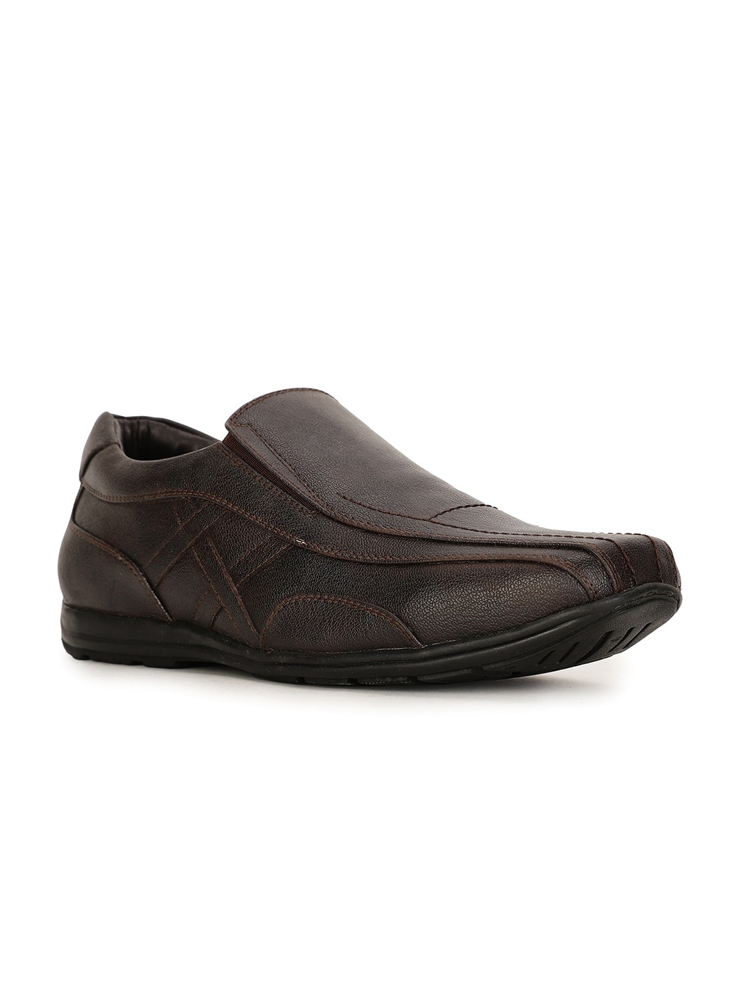 

Bata Men Textured Formal Slip-On Loafers, Brown