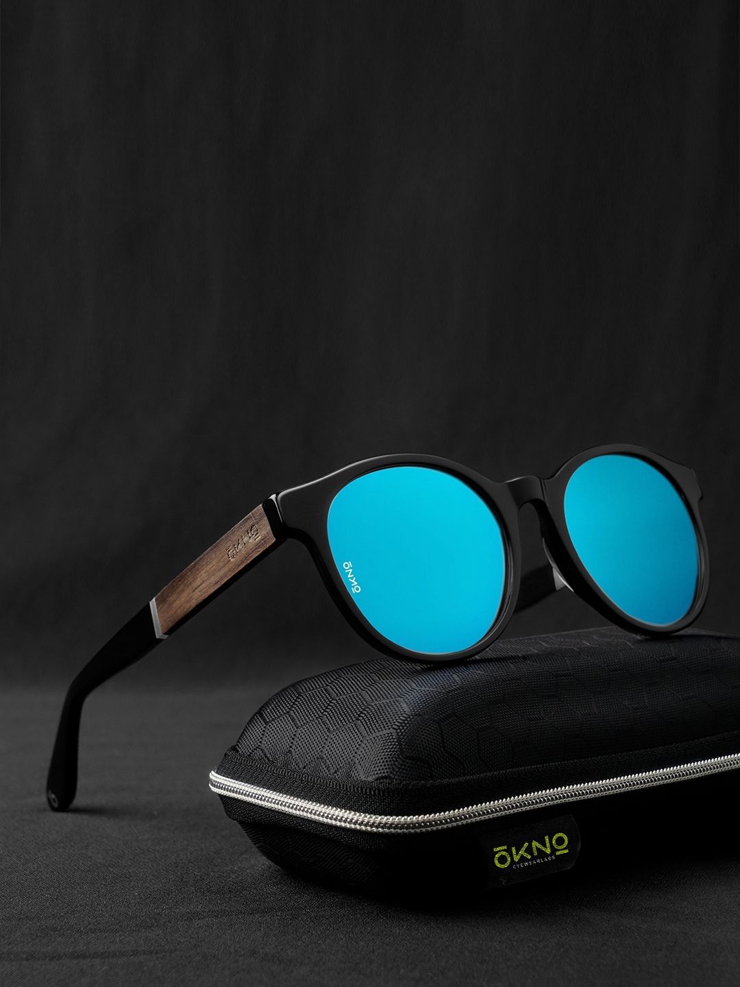 

OKNO Unisex Round Sunglasses With Polarised Lens TaroSOKTaroSC1, Blue