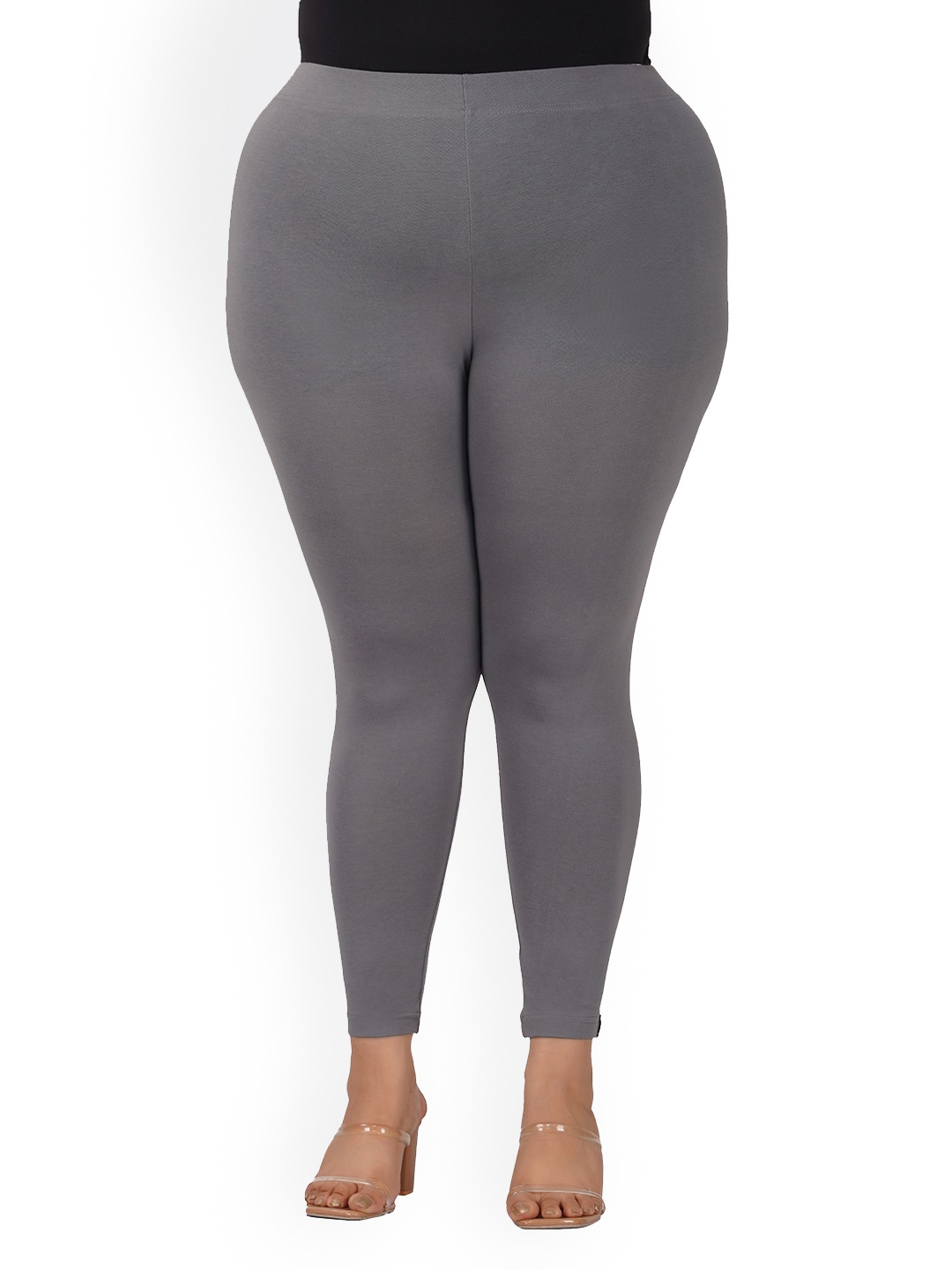 

indian flower Plus Size Ankle Length Leggings, Grey