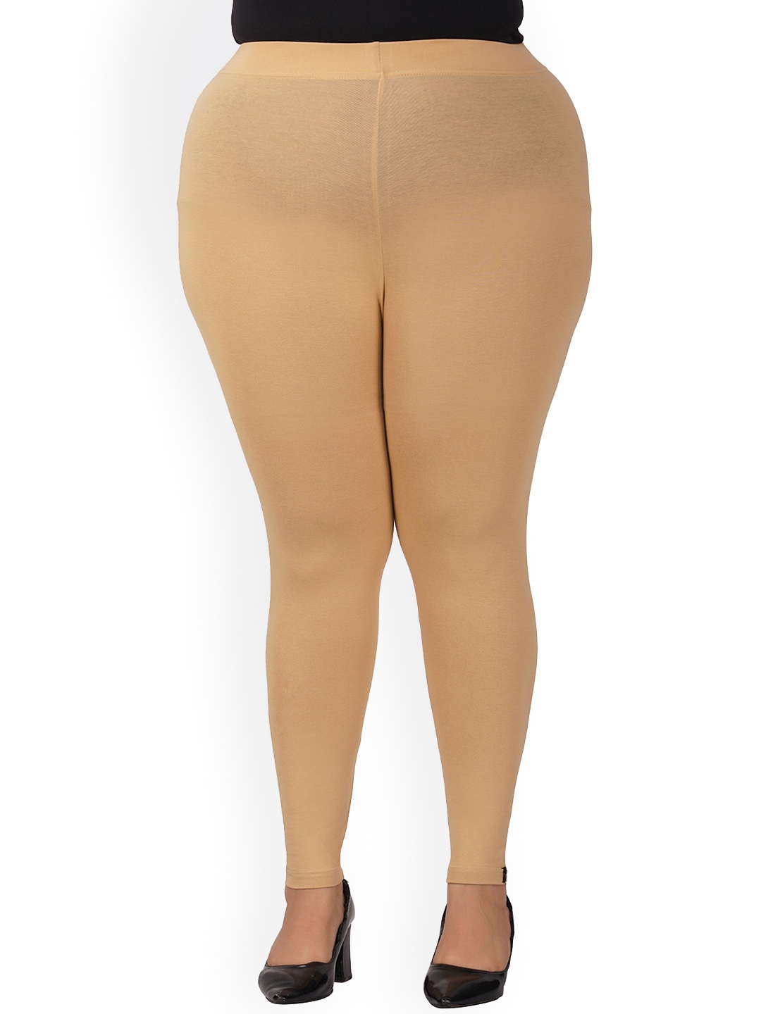 

indian flower Plus Size Ankle Length Leggings, Beige
