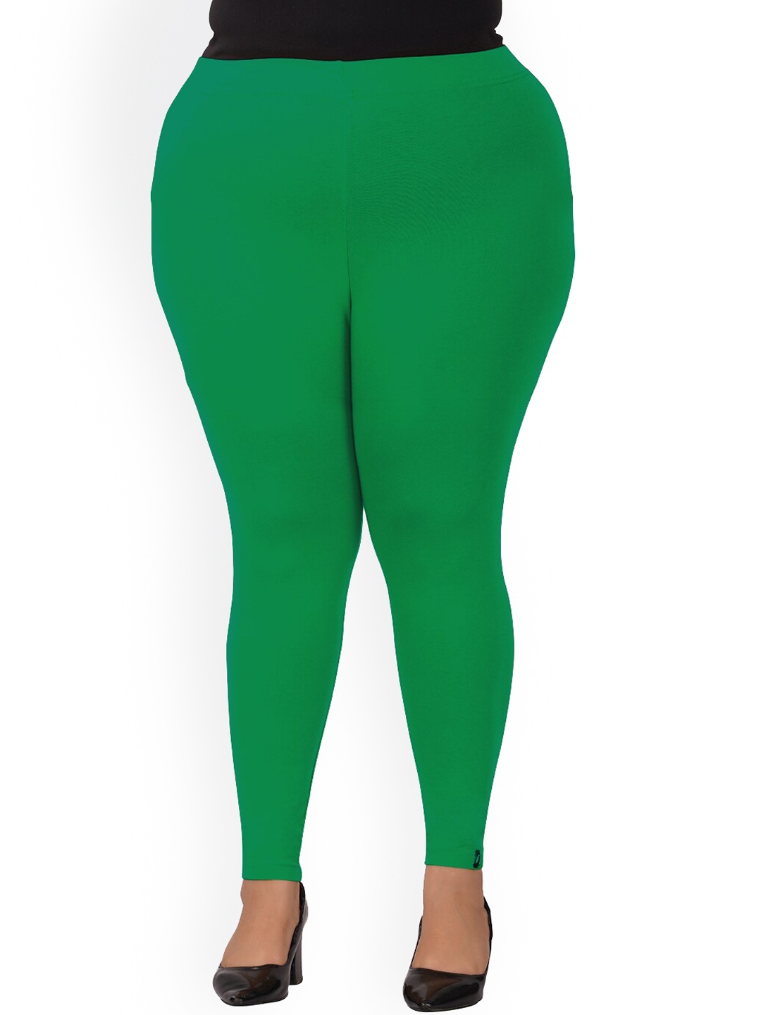 

indian flower Plus Size Ankle Length Legging, Green