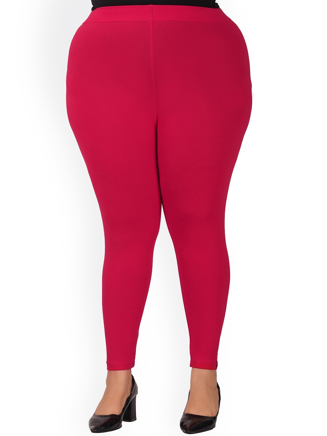 

indian flower Plus Size Ankle-Length Leggings, Pink