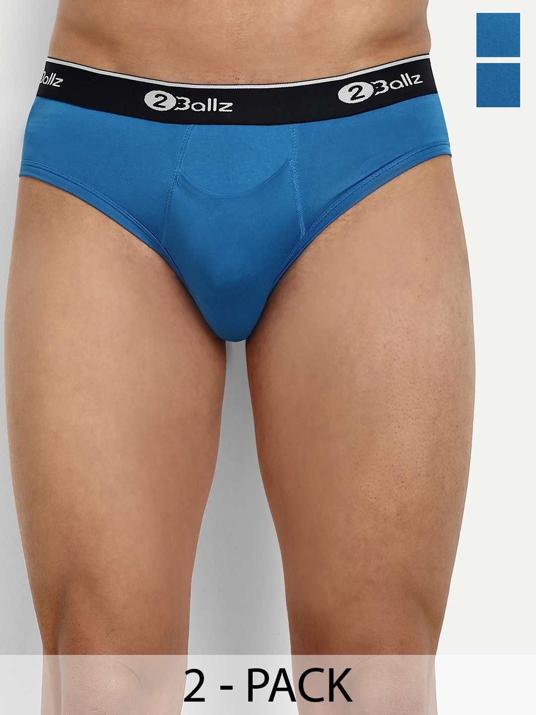

2BALLZ Pack Of 2 Basic Briefs HBHB-2P-2BRB, Blue