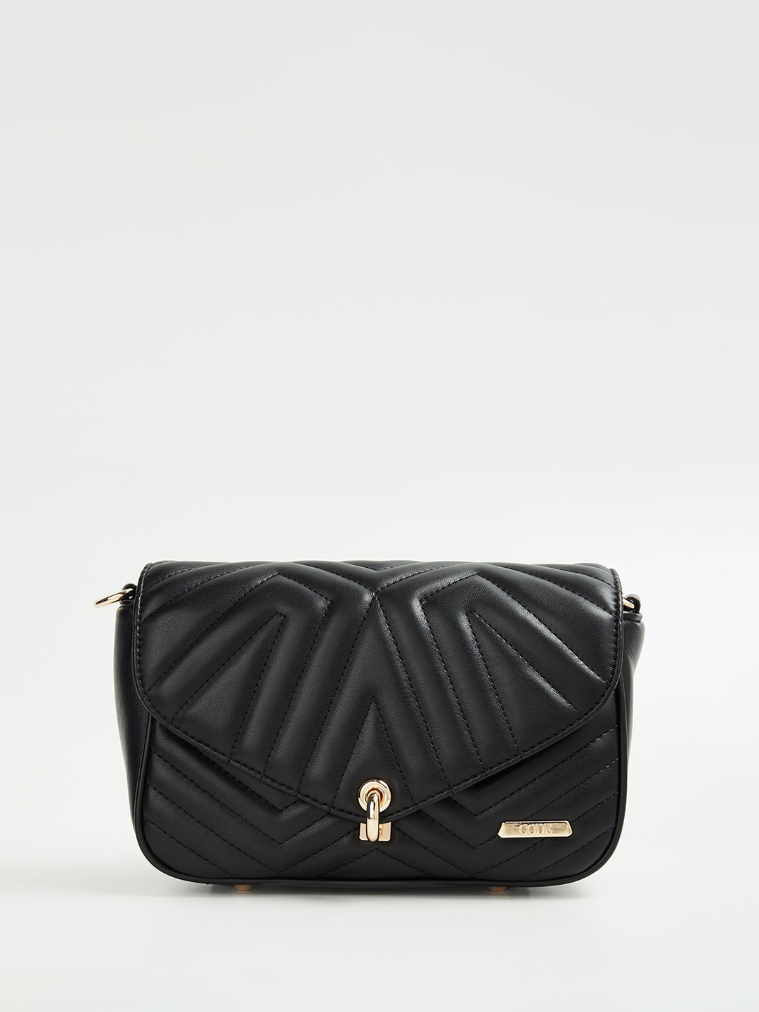 

CODE by Lifestyle Structured Sling Bag with Quilted, Black