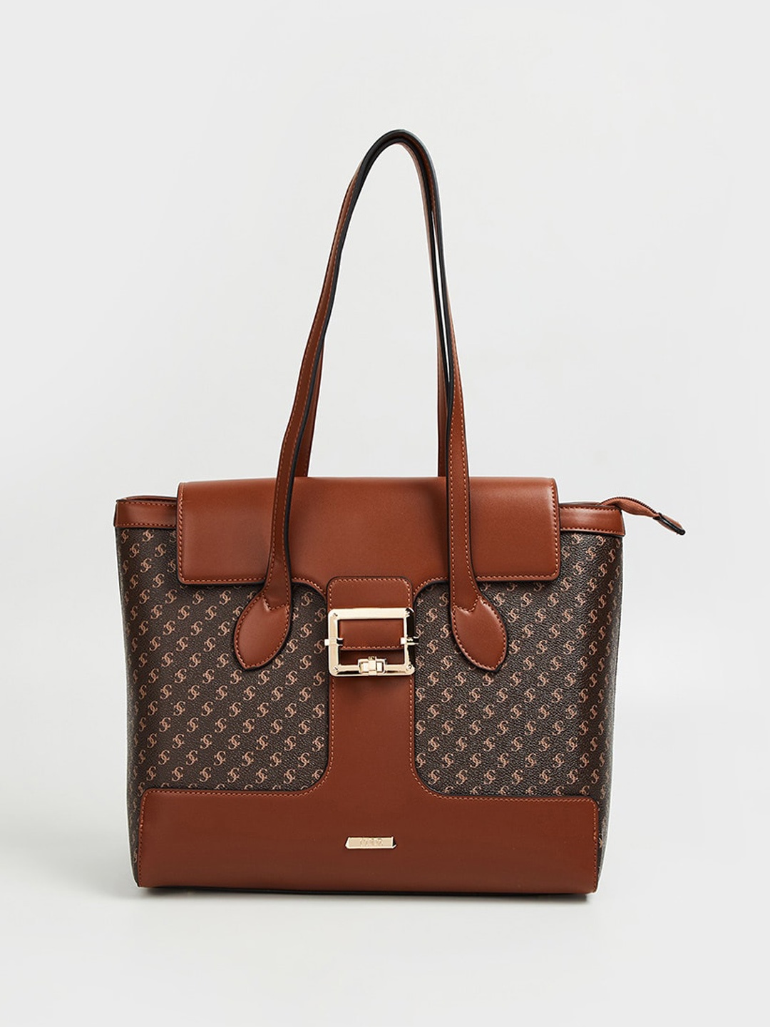 

CODE by Lifestyle Abstract Printed Structured Shoulder Bag, Brown