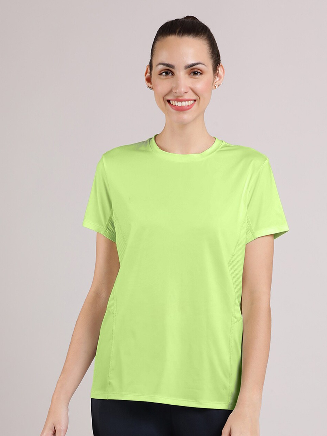 

Amante Round Neck Short Sleeves Flaunt Workout T-shirt, Green