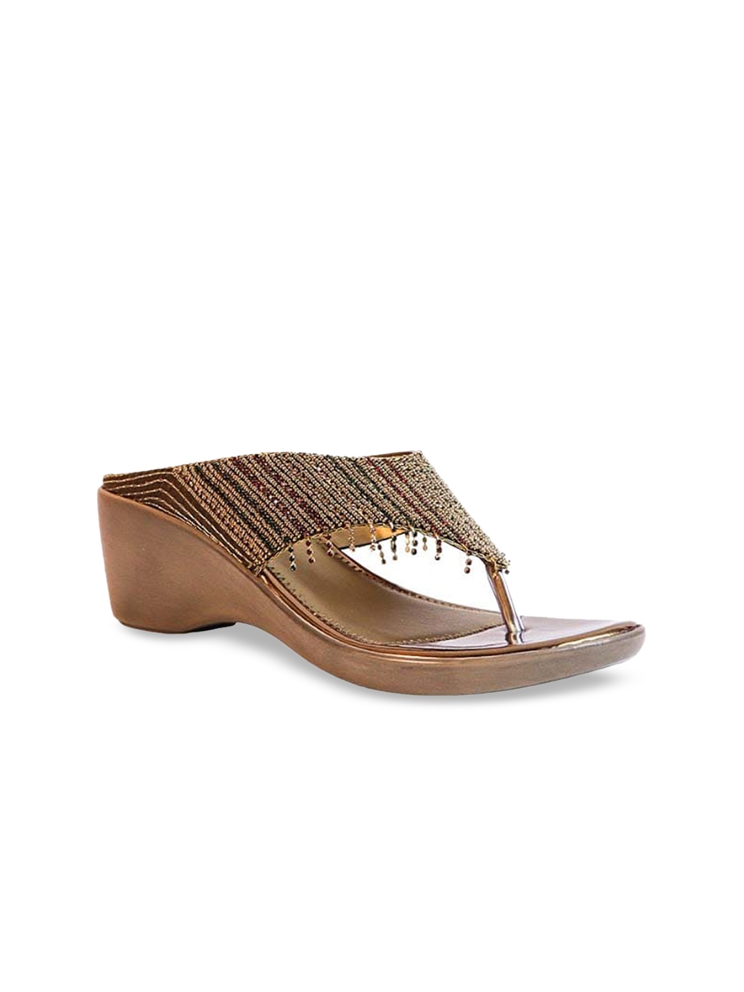 

Ozuri Embellished Open Toe Wedge Heels, Copper