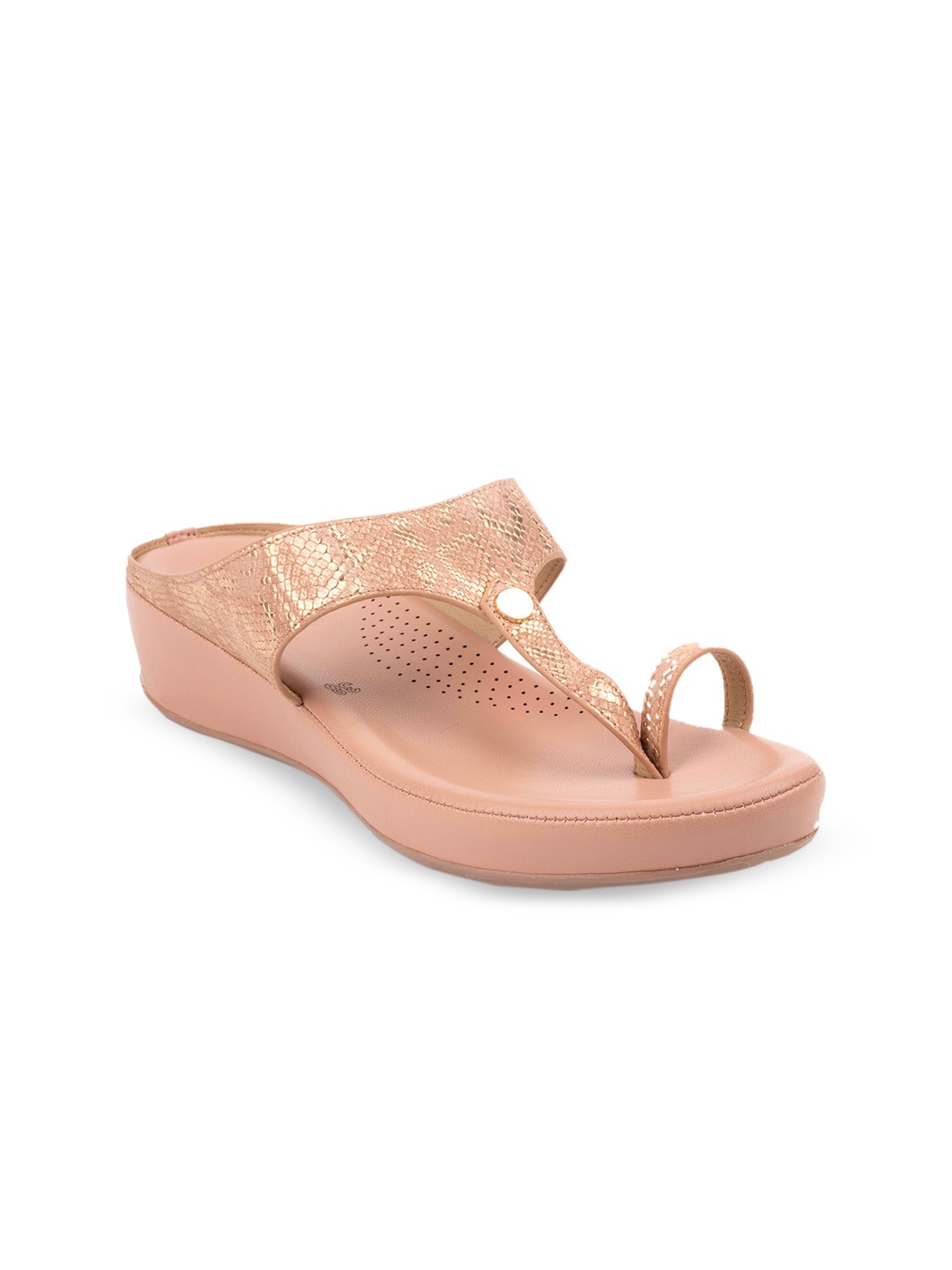 

Ozuri Textured One Toe Wedge Heels, Peach