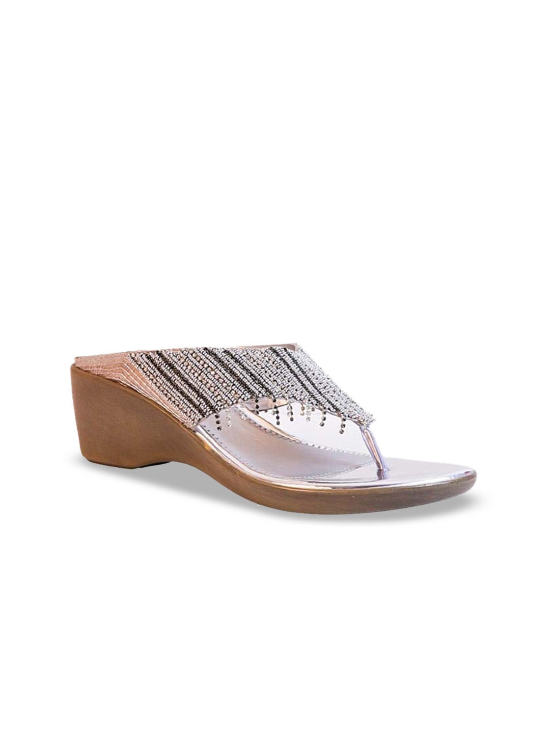 

Ozuri Embellished Open Toe Wedge Heels, Silver