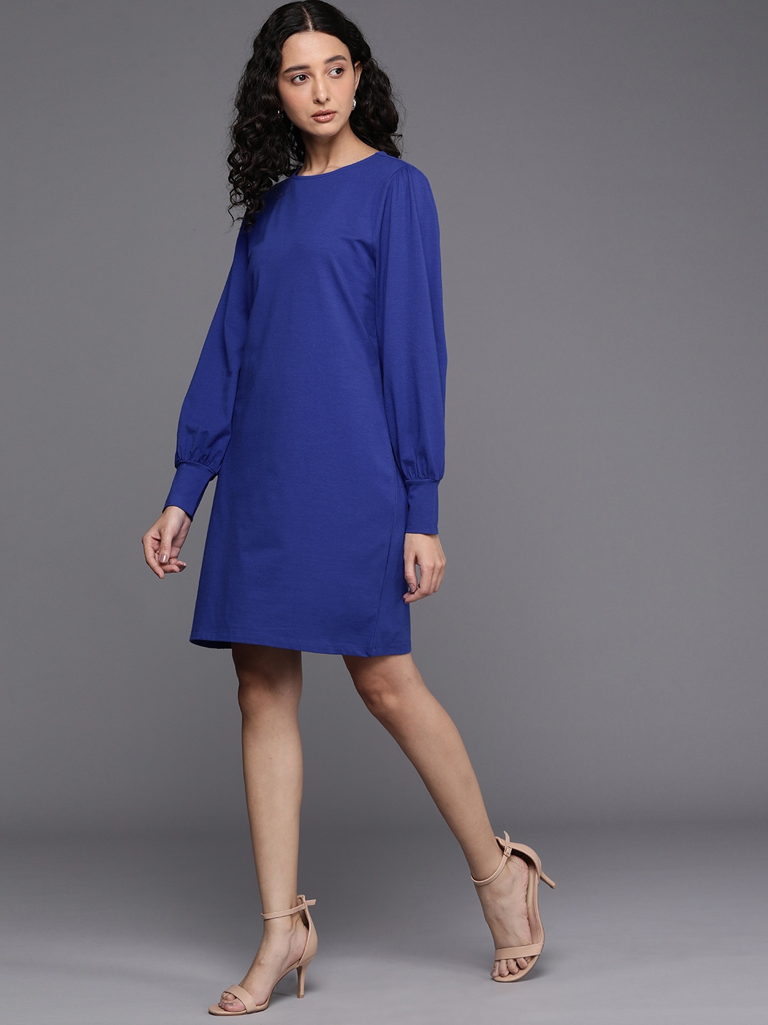 

DOROTHY PERKINS Solid T-shirt Mini Dress, Blue