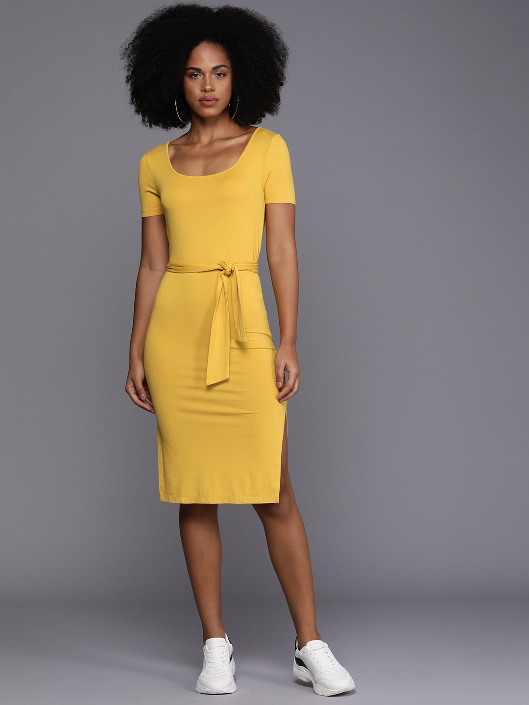 

Boohoo Sheath Midi Dress, Yellow