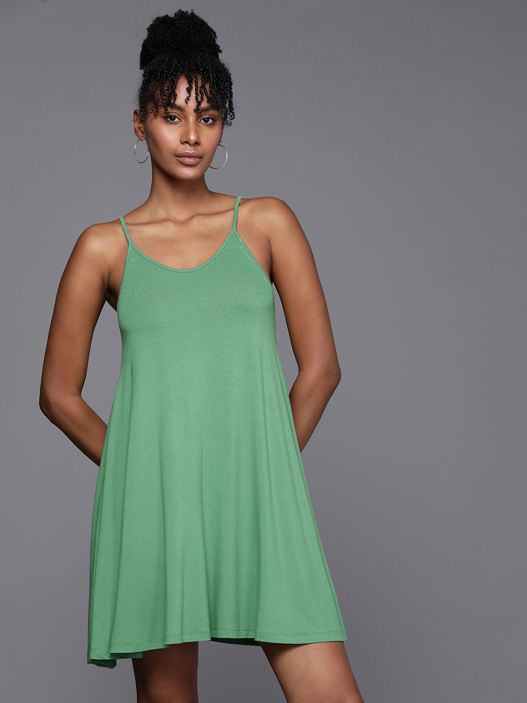

Boohoo A-Line Mini Dress, Green