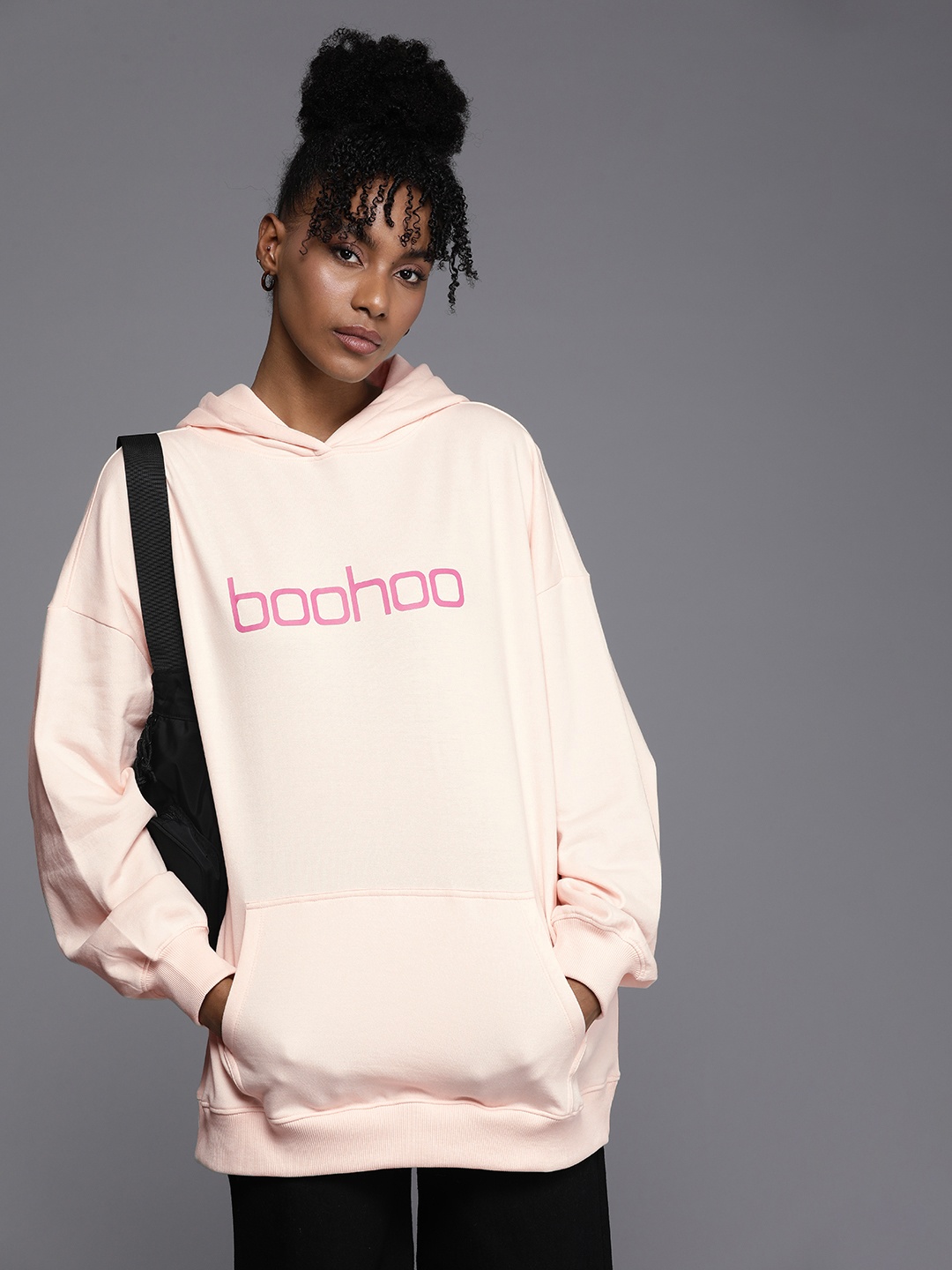 

Boohoo Women Printed Hooded Sweatshirt, Cream