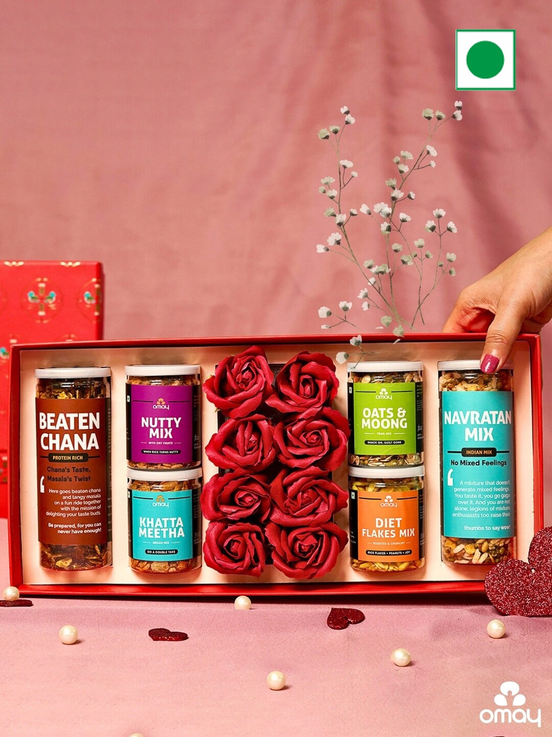 

Omay Foods Nutri-heart Valentine's Gift Box, Maroon