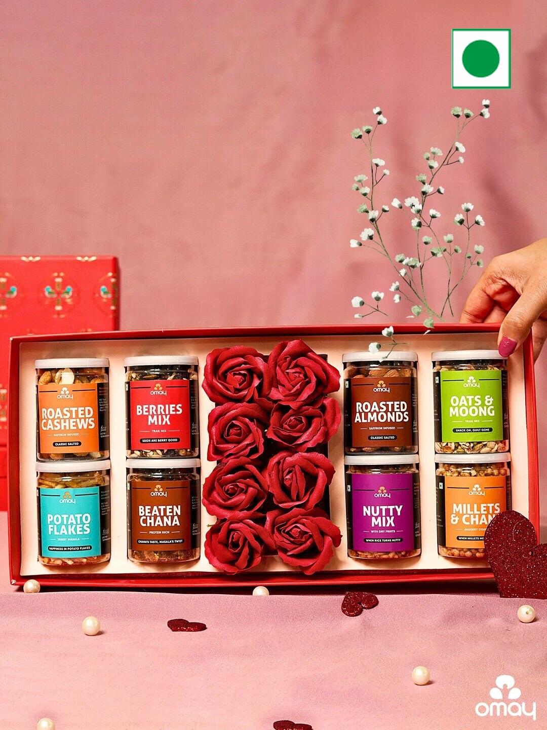

Omay Foods Nourishing Serenity Valentine's Gift Box, Maroon