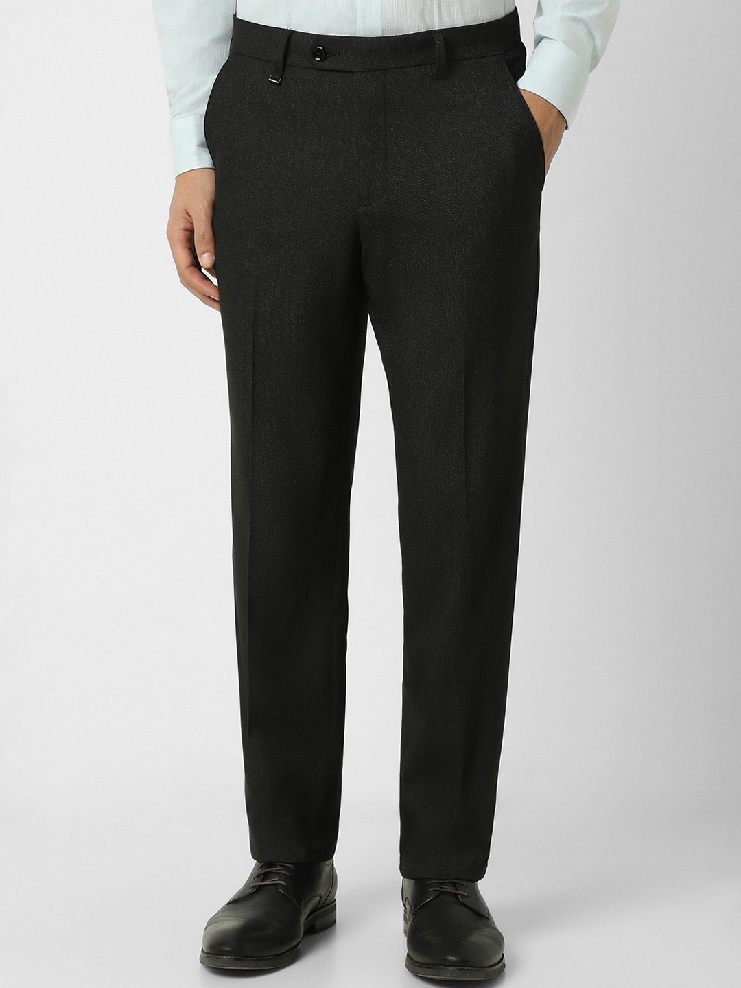 

Van Heusen Men Mid-Rise Formal Trousers, Black