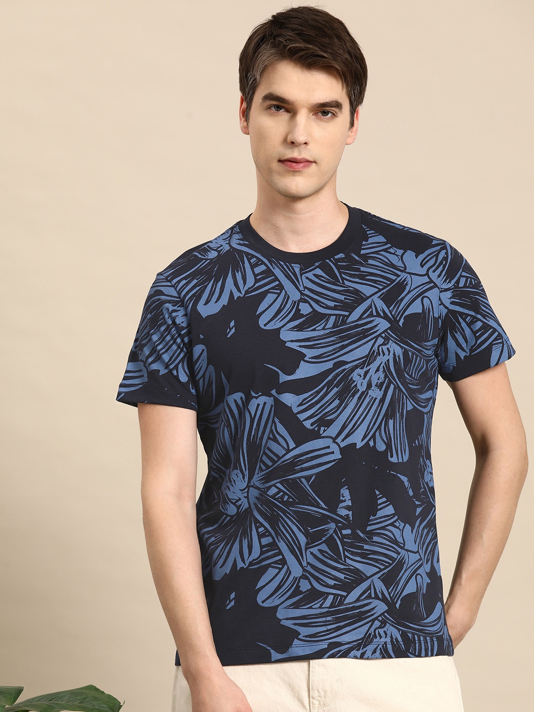 

Mast & Harbour Floral Print T-shirt, Blue