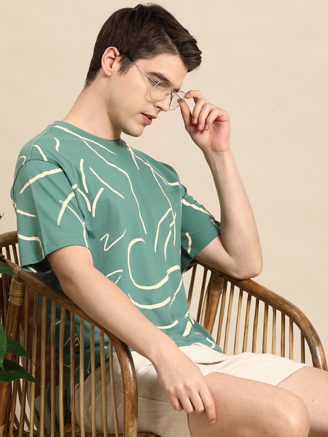 

Mast & Harbour Printed Relaxed T-shirt, Green