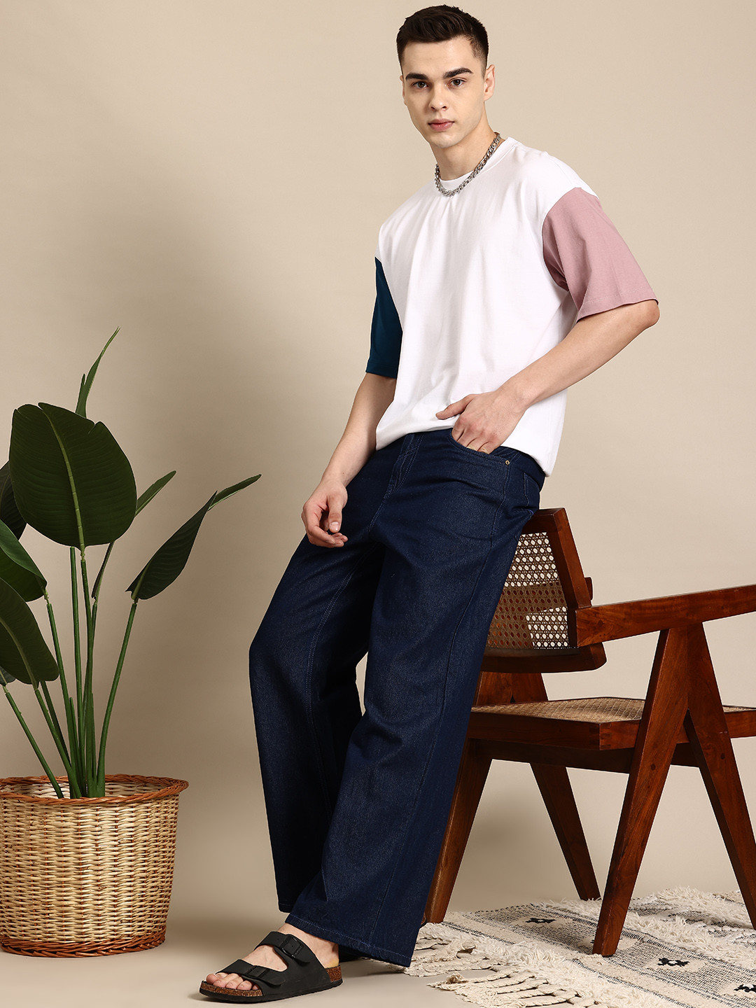 

Mast & Harbour Drop-Shoulder Oversized T-shirt, White
