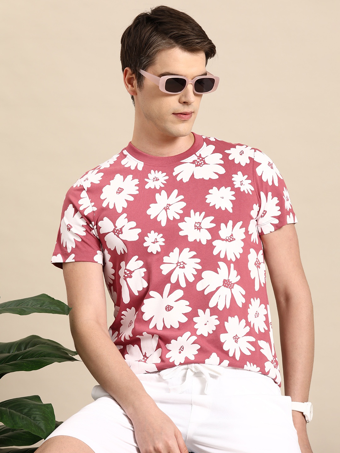 

Mast & Harbour Floral Printed T-shirt, Pink