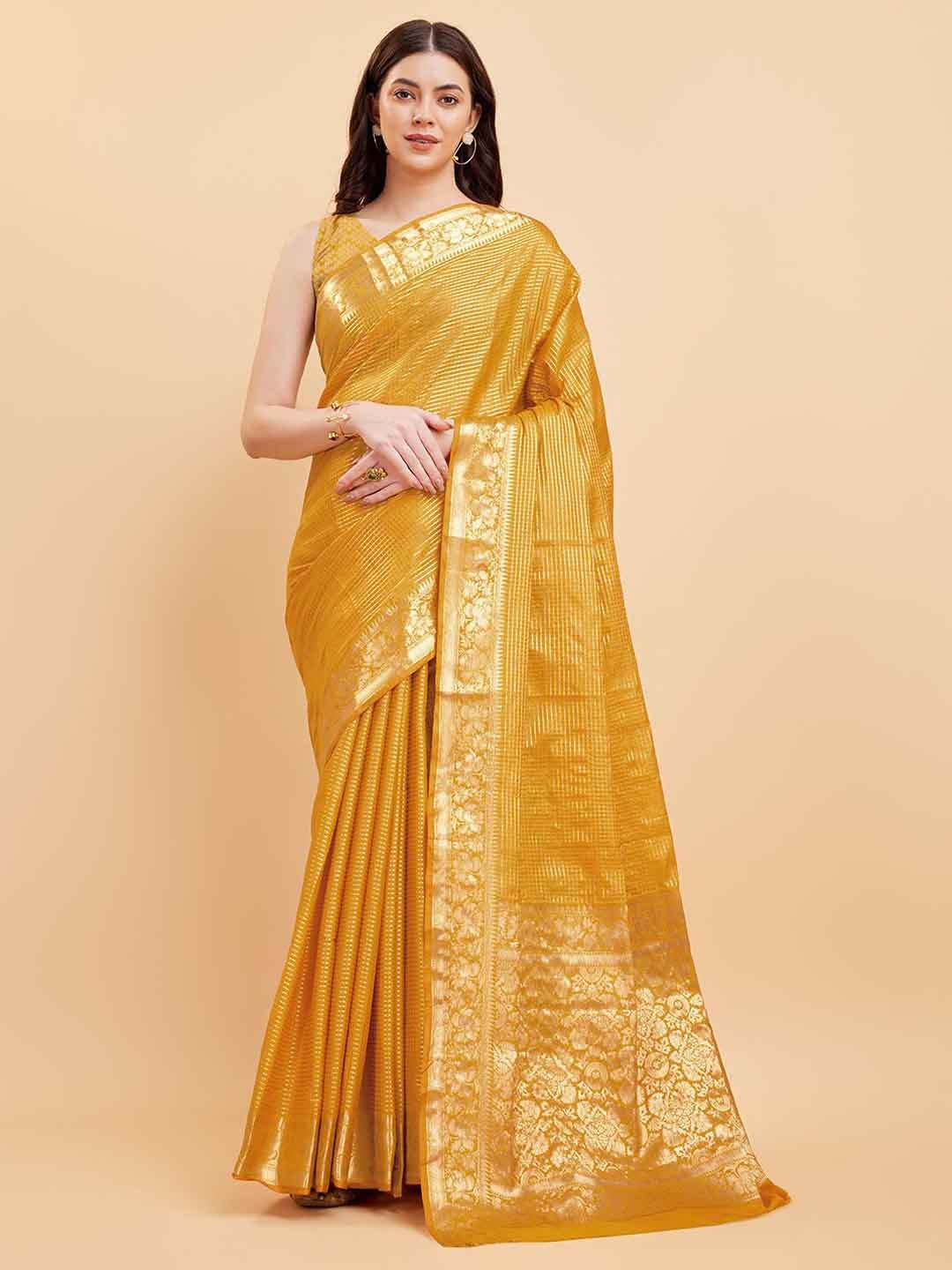 

Tasarika Woven Design Zari Pure Silk Saree, Yellow