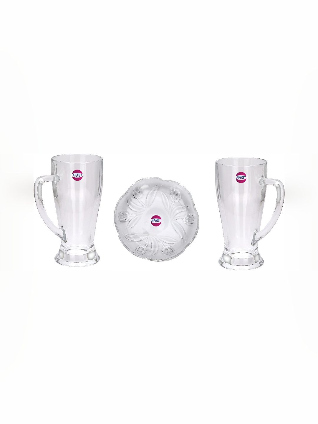 

Afast Transparent 3 Pieces Beer Glasses & Plate