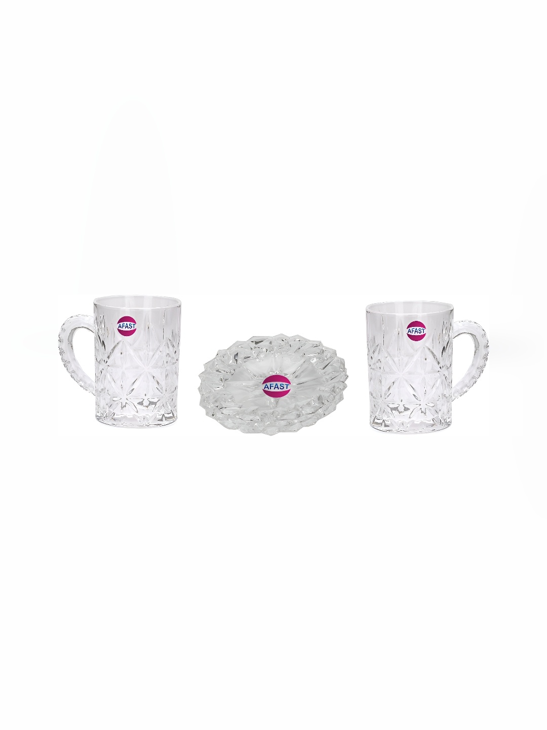 

Afast Transparent 3 Pieces Dishwasher Safe Beer Glass & Plate 450ml each